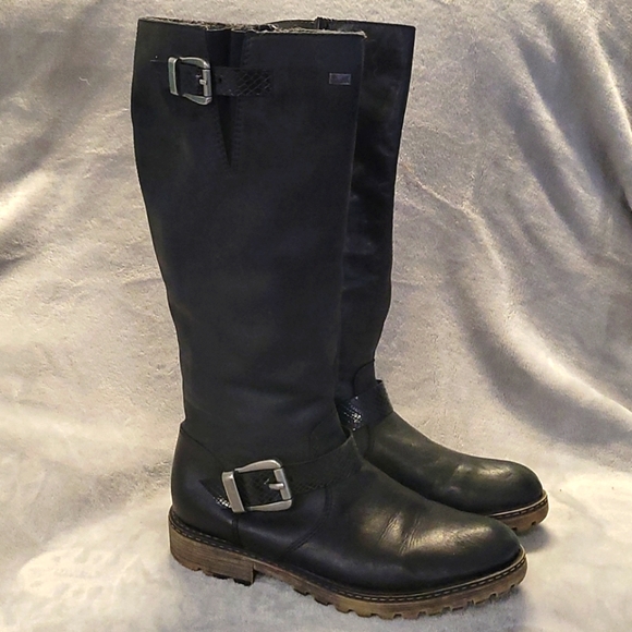 Rieker Shoes - Rieker black buckle boots